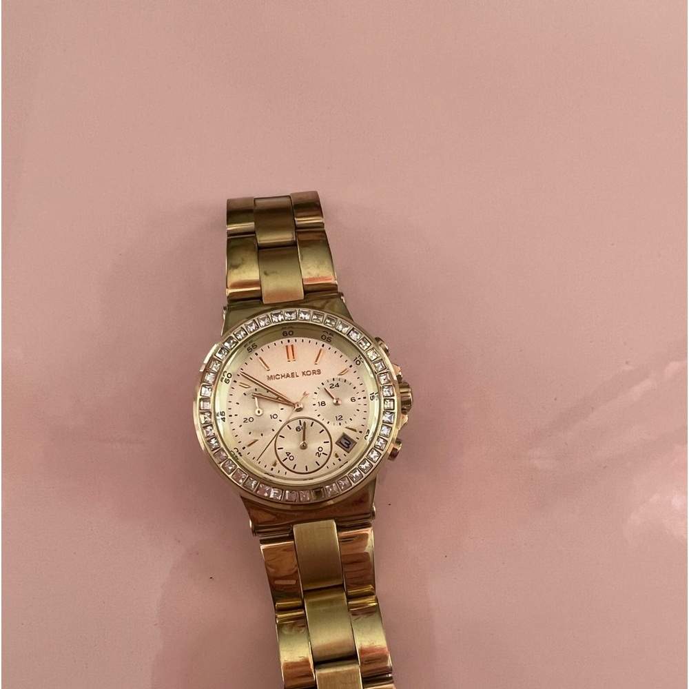 Michael Kors Gold and Rhinestone Watch